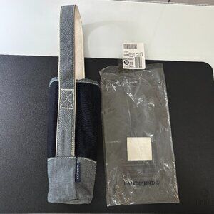 Brand New LANDS' END Two Tone Blue Denim Wine Tote Caddy Bag, For 1 Bottle